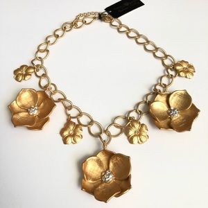 Traci Lynn Gold Flower Charm Necklace